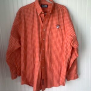 Cradle Sportswear Clemson (Large) Checkered Men's Shirt w/embroidered tiger paw
